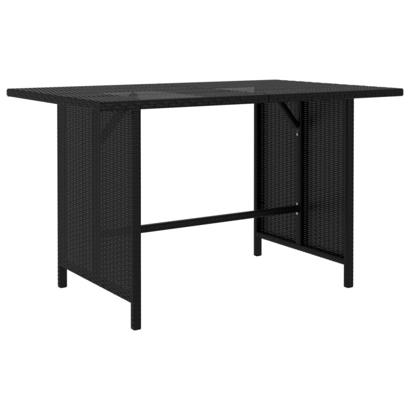 Produktbild för Trädgårdsbord svart 110x70x65cm konstrotting