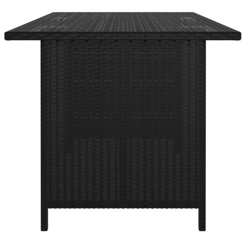 Produktbild för Trädgårdsbord svart 110x70x65cm konstrotting