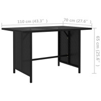 Miniatyr av produktbild för Trädgårdsbord svart 110x70x65cm konstrotting