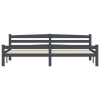 Produktbild för Sängram mörkgrå massiv furu 200x200 cm