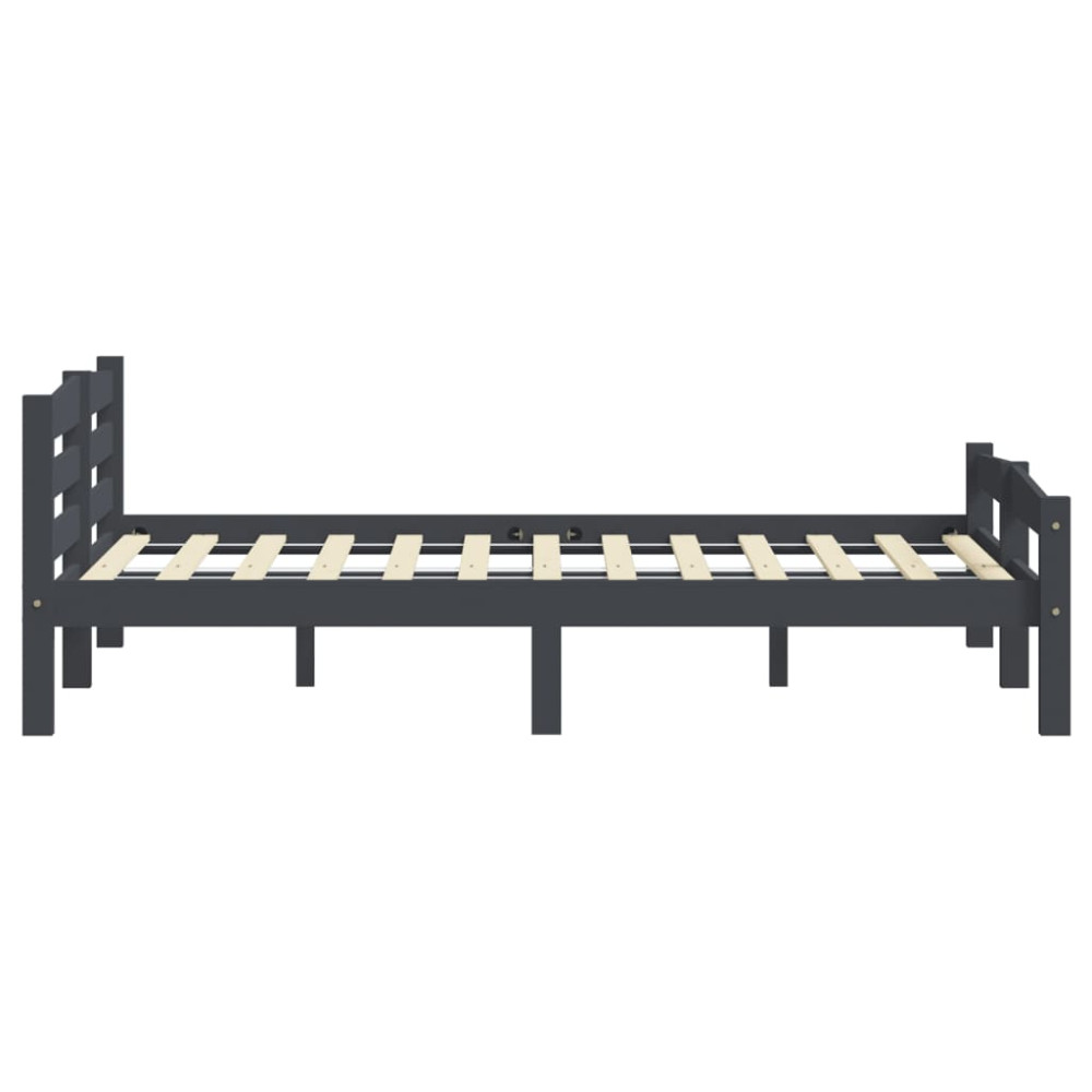 Produktbild för Sängram mörkgrå massiv furu 200x200 cm