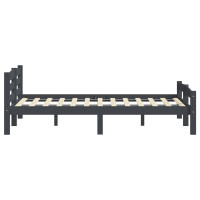 Produktbild för Sängram mörkgrå massiv furu 200x200 cm