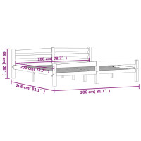 Produktbild för Sängram mörkgrå massiv furu 200x200 cm