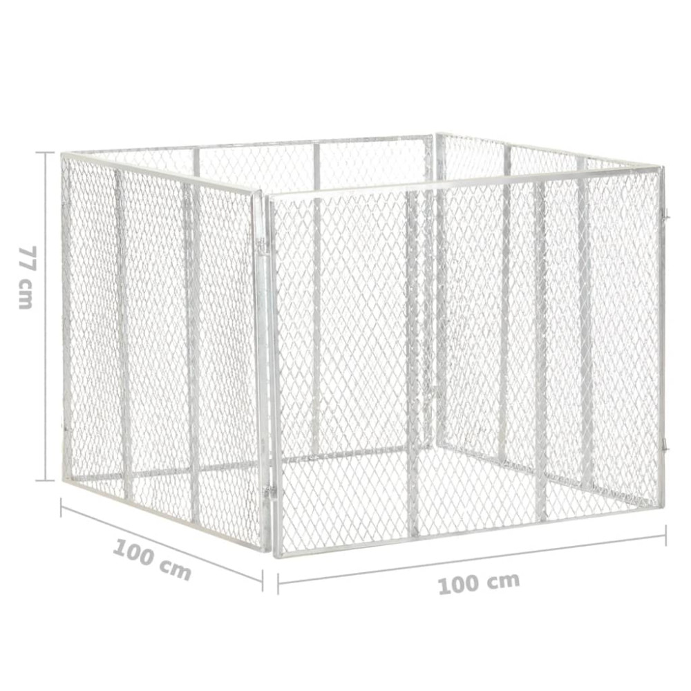 Produktbild för Kompost 100x100x77 cm galvaniserat järn