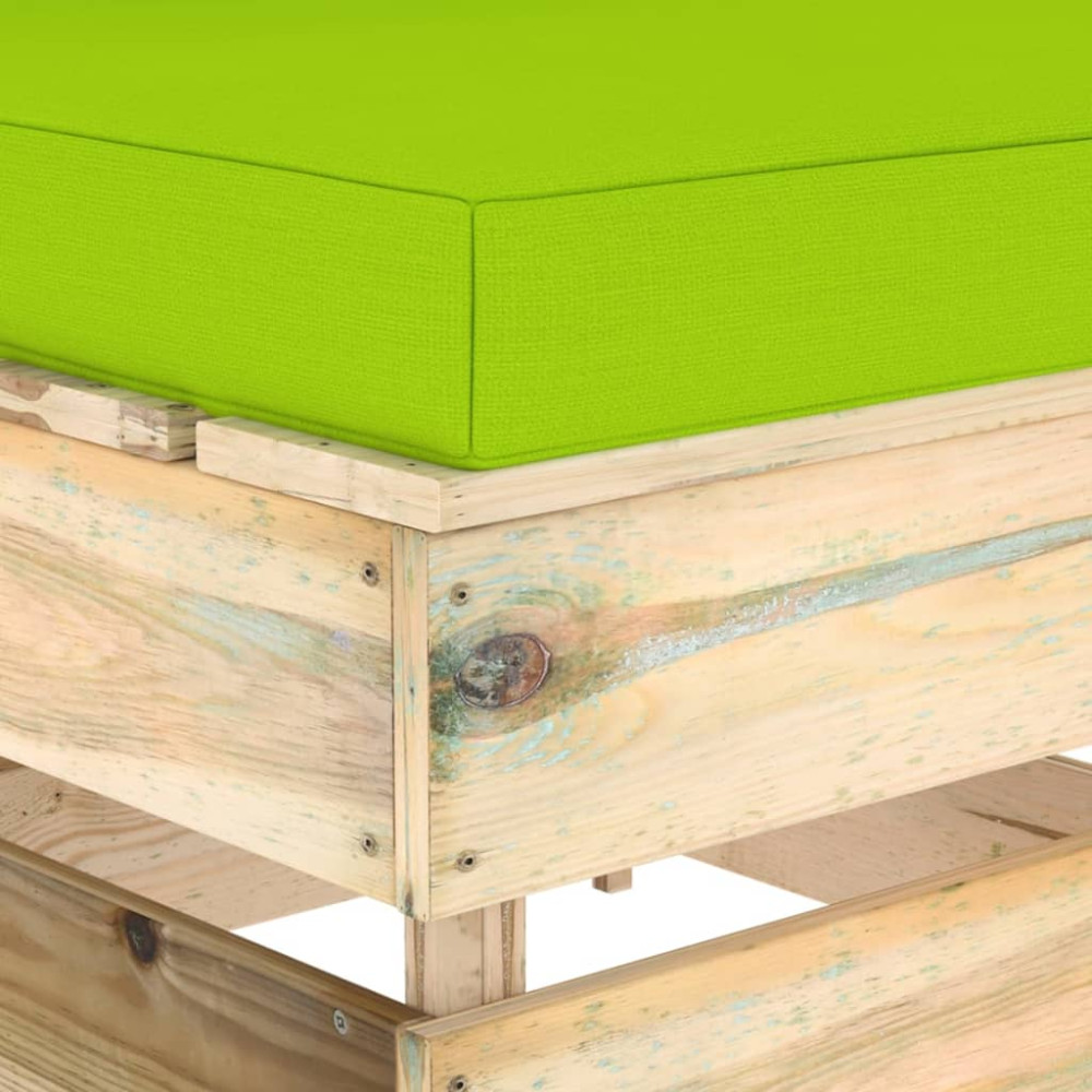 Produktbild för Mittensektion med dynor till pallsoffa tryckimpregnerat trä