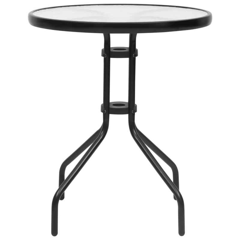 Produktbild för Trädgårdsbord svart Ø60x70 cm stål