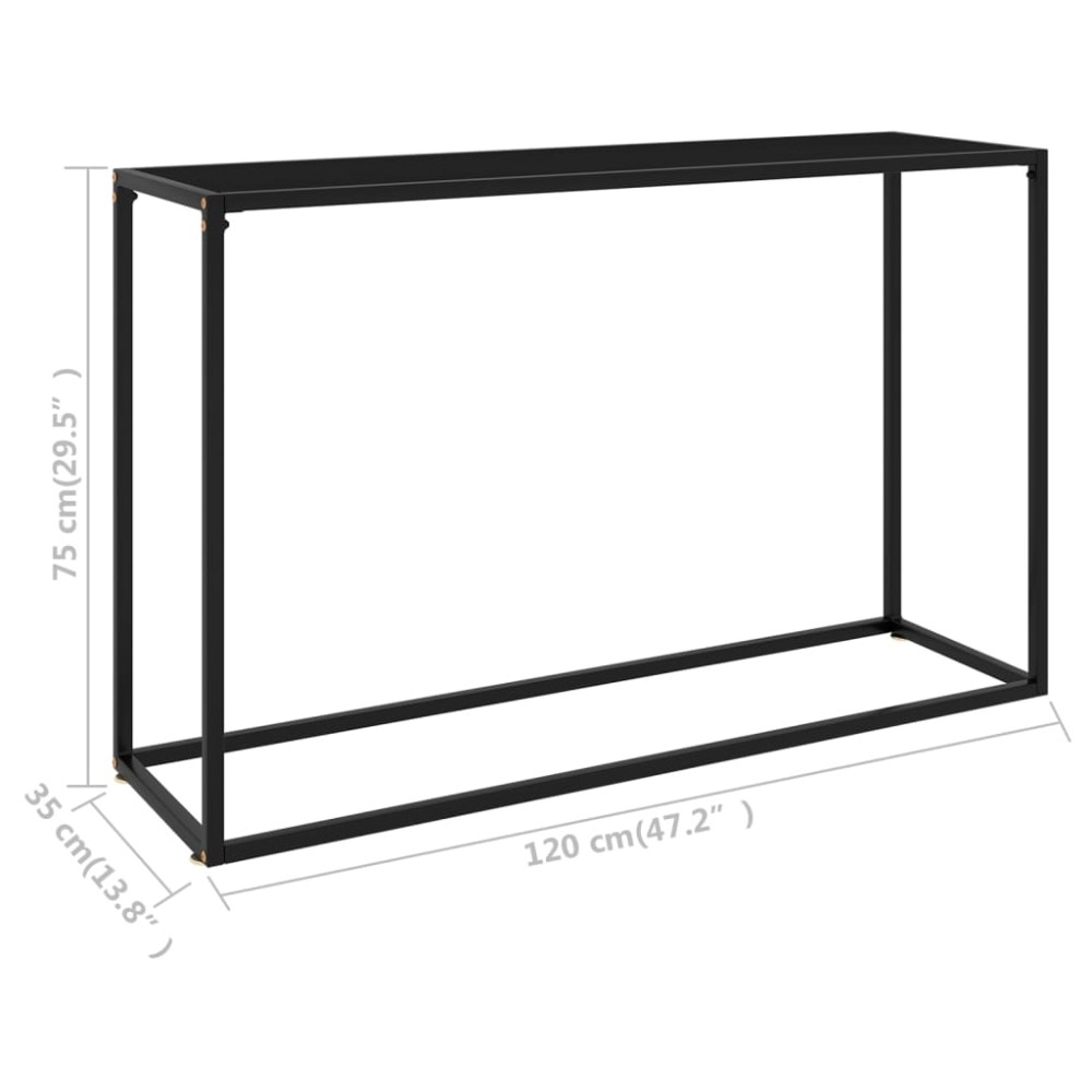 Produktbild för Konsolbord svart 120x35x75 cm härdat glas