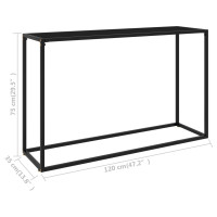Produktbild för Konsolbord svart 120x35x75 cm härdat glas