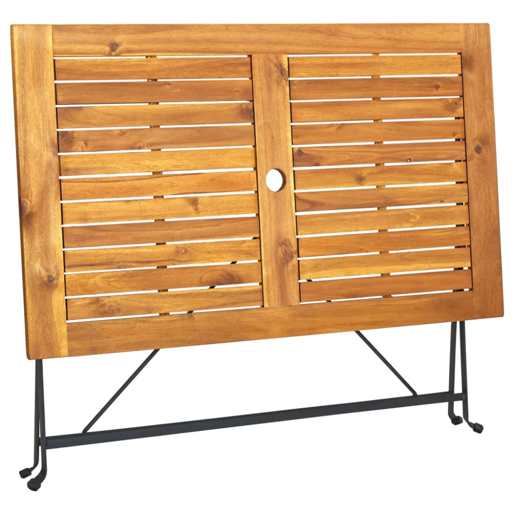Produktbild för Hopfällbart trädgårdsbord 120x70x74 cm massivt akaciaträ