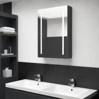 Miniatyr av produktbild för Spegelskåp med LED svart 50x13x70 cm
