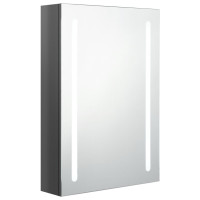 Miniatyr av produktbild för Spegelskåp med LED grå 50x13x70 cm