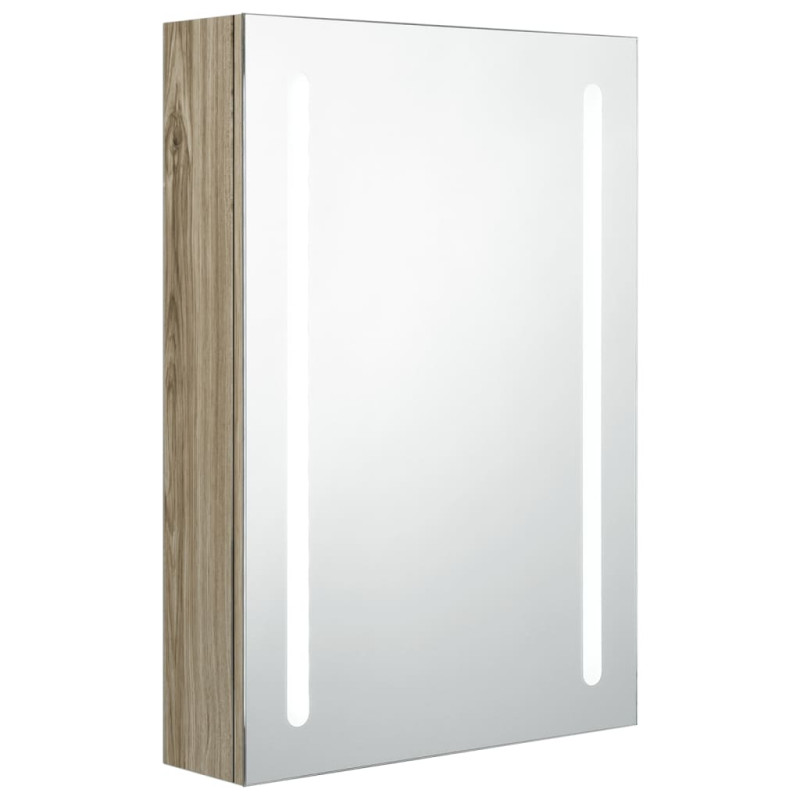 Produktbild för Spegelskåp med LED ek 50x13x70 cm