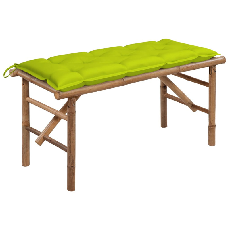 Produktbild för Hopfällbar trädgårdsbänk med dyna 118 cm bambu