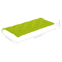 Produktbild för Hopfällbar trädgårdsbänk med dyna 118 cm bambu