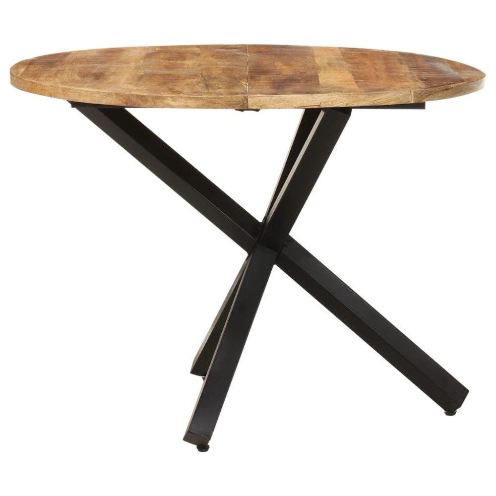 Produktbild för Matbord 100x100x75 cm rund grovt mangoträ