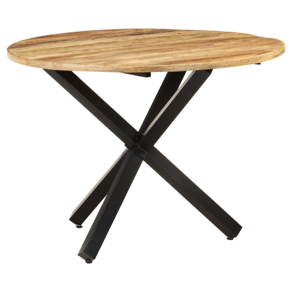 Produktbild för Matbord 100x100x75 cm rund grovt mangoträ