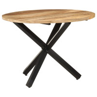 Produktbild för Matbord 100x100x75 cm rund grovt mangoträ