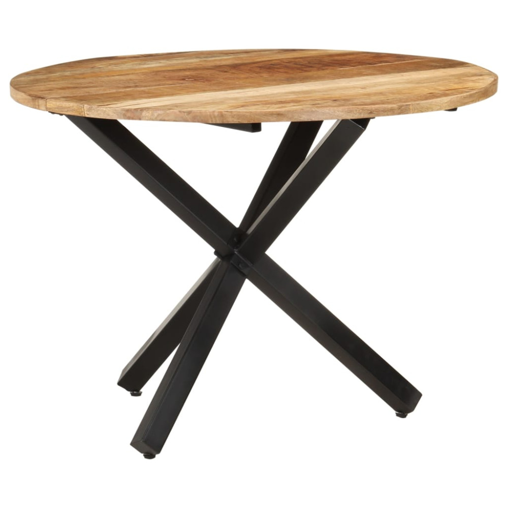 Produktbild för Matbord 100x100x75 cm rund grovt mangoträ