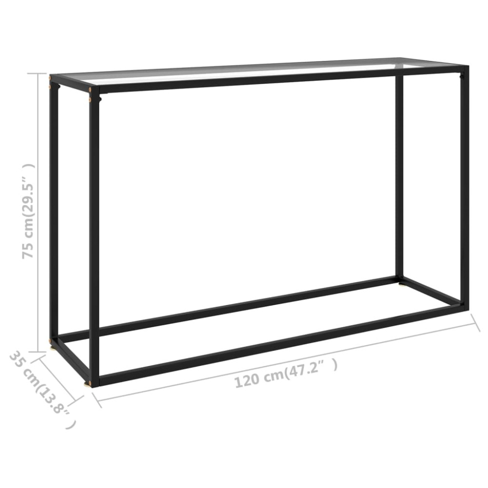 Produktbild för Konsolbord transparent 120x35x75 cm härdat glas