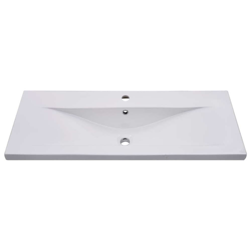 Produktbild för Badrumsskåp med inbyggt handfat vit konstruerat trä