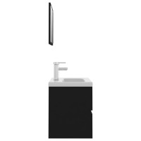 Miniatyr av produktbild för Badrumsmöbler set svart spånskiva