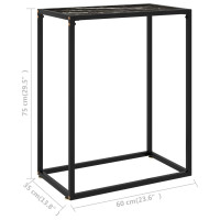 Produktbild för Konsolbord svart 60x35x75 cm härdat glas