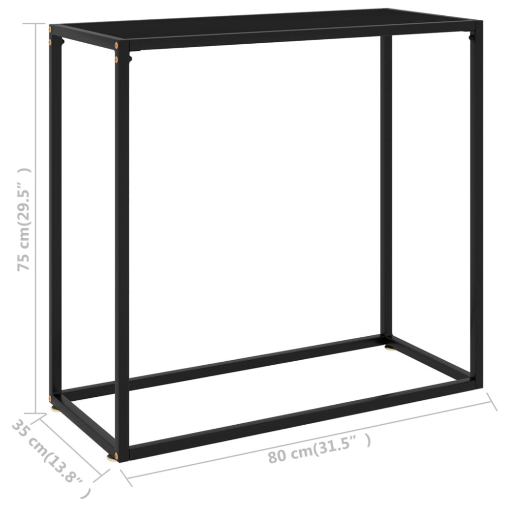 Produktbild för Konsolbord svart 80x35x75 cm härdat glas