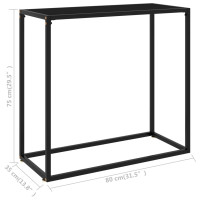 Produktbild för Konsolbord svart 80x35x75 cm härdat glas