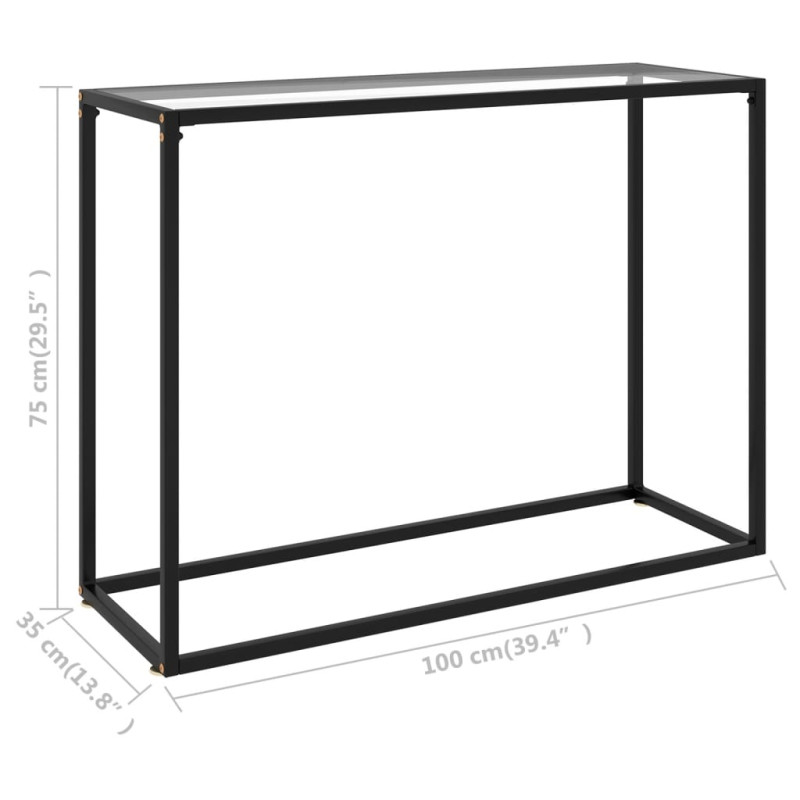 Produktbild för Konsolbord transparent 100x35x75 cm härdat glas