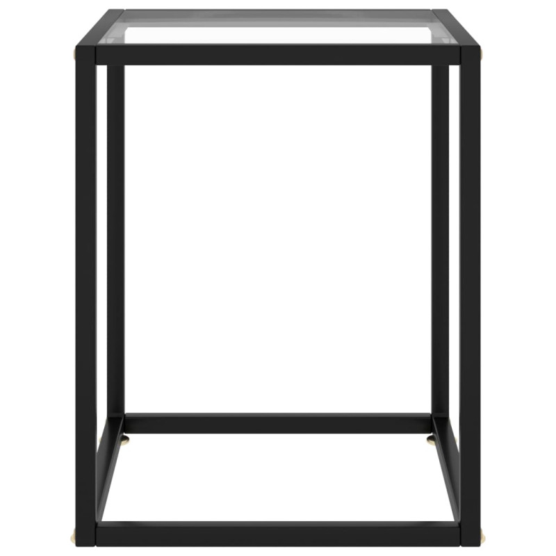 Produktbild för Soffbord svart med härdat glas 40x40x50 cm