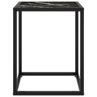 Miniatyr av produktbild för Soffbord svart med svart marmorglas 40x40x50 cm
