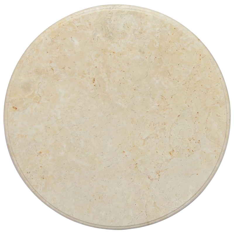 Produktbild för Bordsskiva gräddvit Ø60x2,5 cm marmor