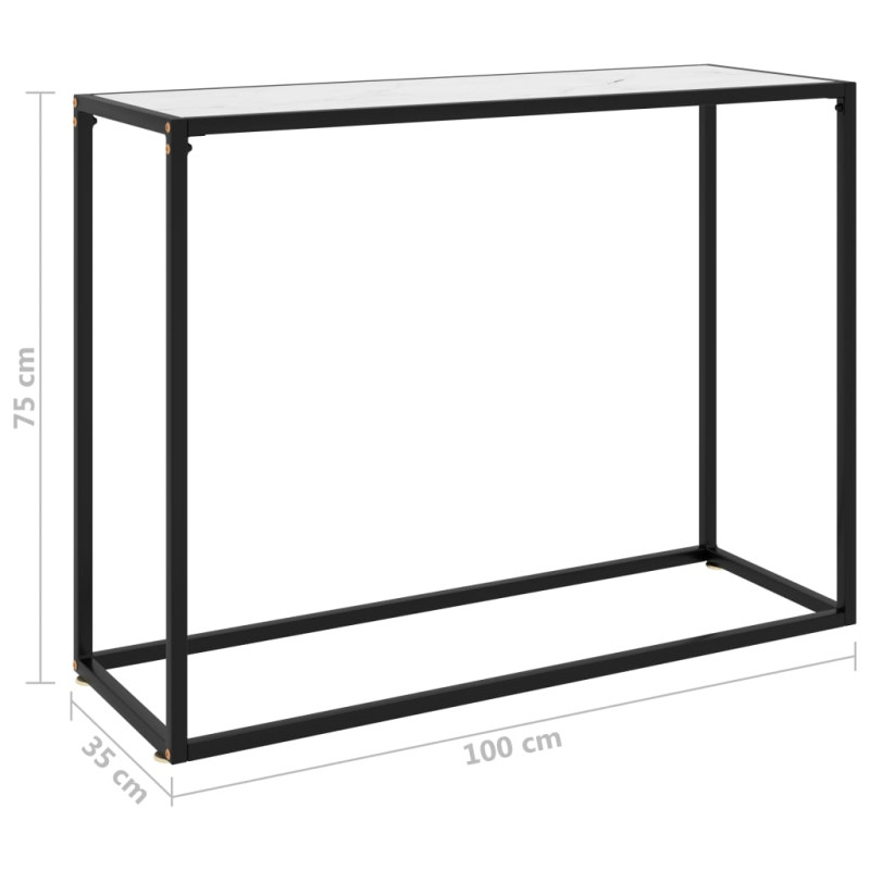 Produktbild för Konsolbord vit 100x35x75 cm härdat glas