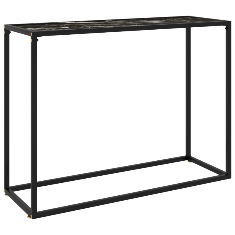 Produktbild för Konsolbord svart 100x35x75 cm härdat glas