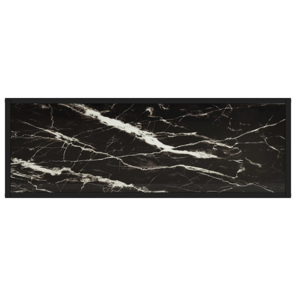 Produktbild för Konsolbord svart 100x35x75 cm härdat glas