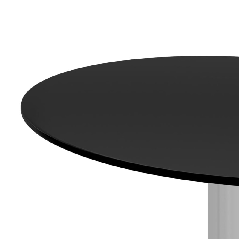 Produktbild för Soffbord svart 40 cm härdat glas