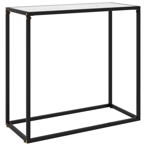 vidaXL Konsolbord vit 80x35x75 cm härdat glas