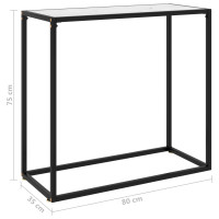 Miniatyr av produktbild för Konsolbord vit 80x35x75 cm härdat glas