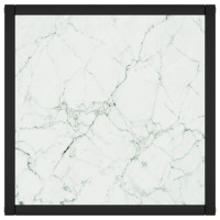 Miniatyr av produktbild för Soffbord med vitt marmorglas 40x40x50 cm