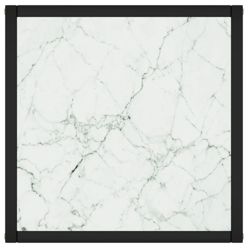 Produktbild för Soffbord med vitt marmorglas 40x40x50 cm
