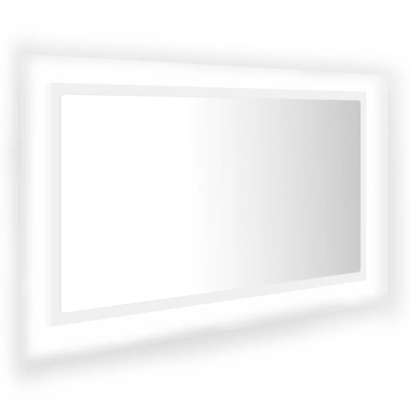 Produktbild för Badrumsspegel med LED vit 80x8,5x37 cm akryl