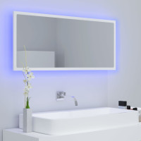 Produktbild för Badrumsspegel med LED vit 100x8,5x37 cm akryl