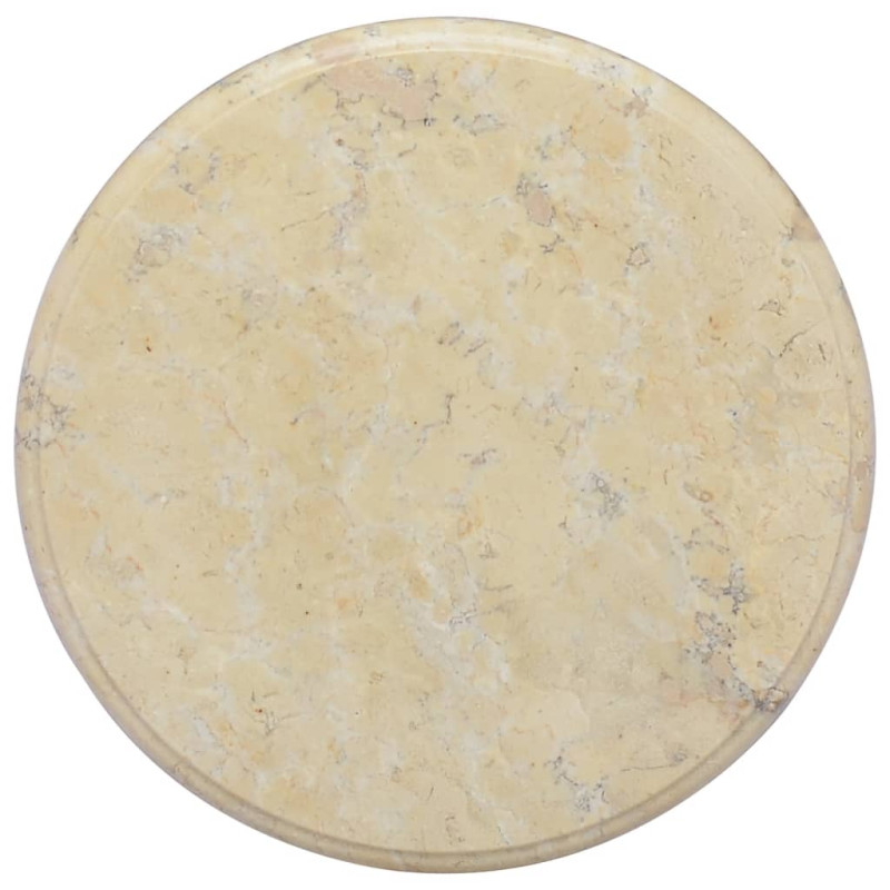 Produktbild för Bordsskiva gräddvit Ø40x2,5 cm marmor