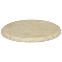Produktbild för Bordsskiva gräddvit Ø40x2,5 cm marmor
