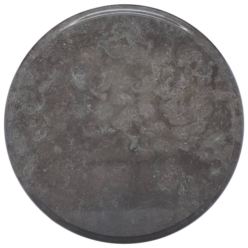 Produktbild för Bordsskiva svart Ø40x2,5 cm marmor