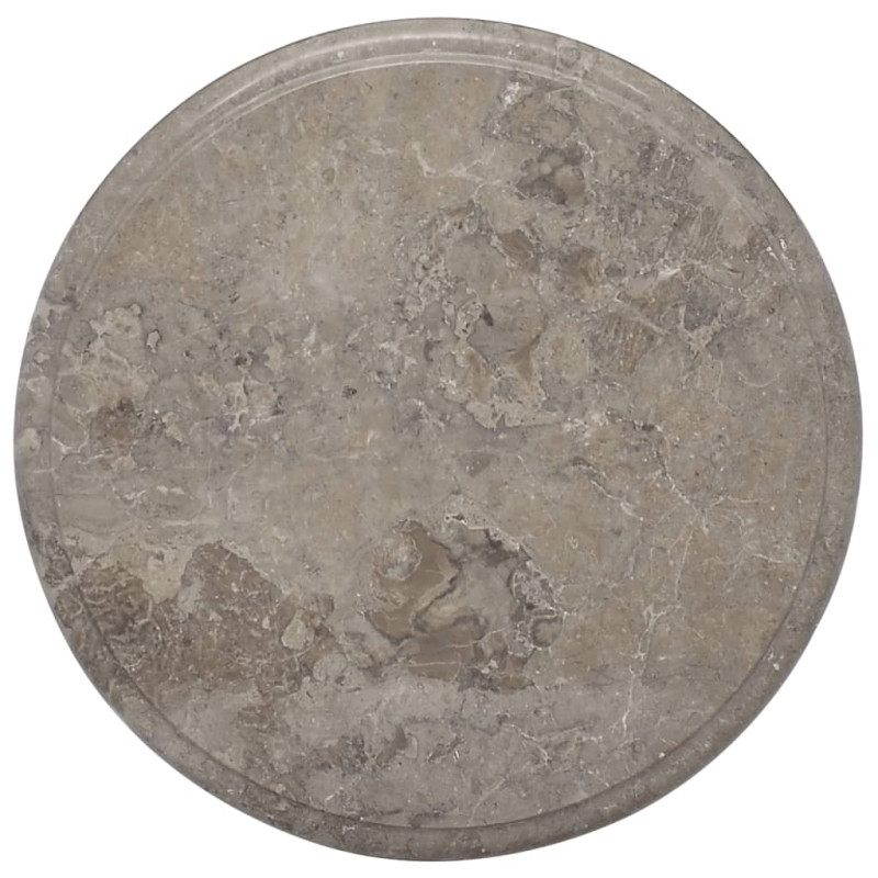 Produktbild för Bordsskiva grå Ø40x2,5 cm marmor