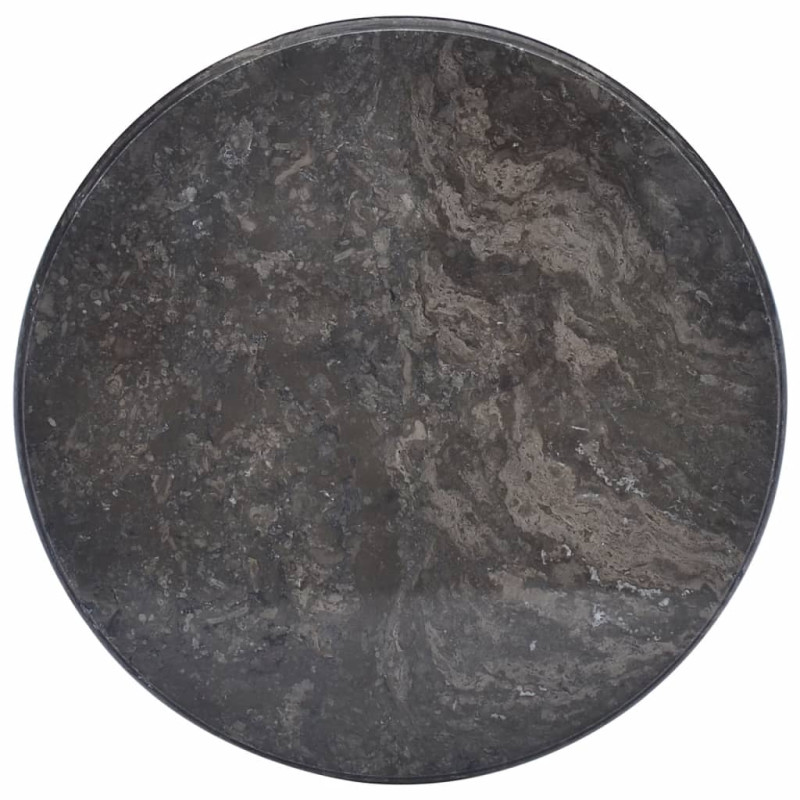 Produktbild för Bordsskiva svart Ø50x2,5 cm marmor