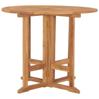 Produktbild för Hopfällbart trädgårdsbord Ø90x75 cm massiv teak