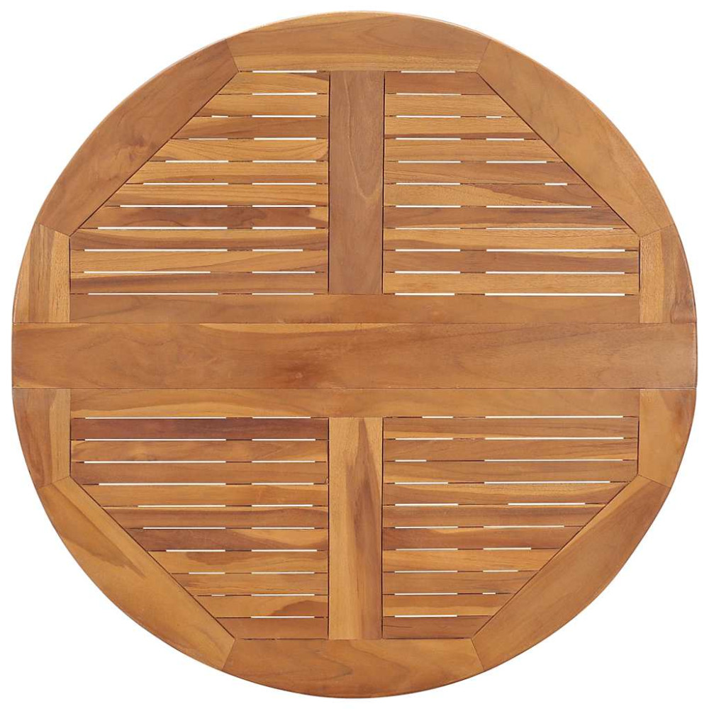 Produktbild för Hopfällbart trädgårdsbord Ø90x75 cm massiv teak