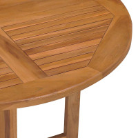 Produktbild för Hopfällbart trädgårdsbord Ø90x75 cm massiv teak